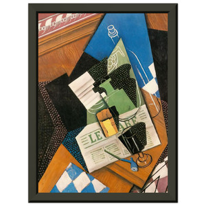 Juan Gris WATER BOTTLE BOTTLE AND FRUIT DISH 1915 Premium Metal Framed Art