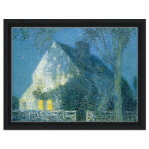 Childe Hassam  Moonlight the Old House Framed Canvas