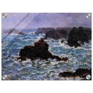 claude monet  BelleIle Rain Effect Acrylic Print