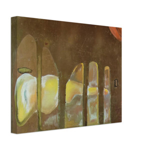 Salvador Dali  GREAT TAPEWORM MASTURBATOR APPEARS BEHIND ARCADES Canvas