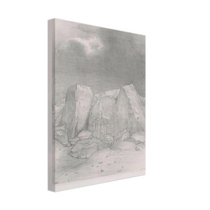 Odilon Redon  AND HE DISCERNS AN ARID KNOLL COVERED PLAIN PLATE 7 1896 Canvas