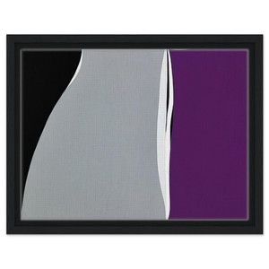 Karl Benjamin  Black  Gray Curves with Purple  1960 Framed Canvas