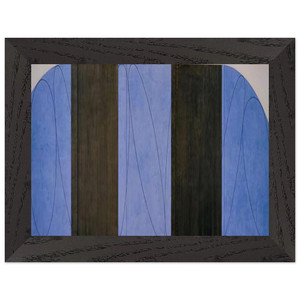 Robert Mangold BLUE BLACK FIVE PANEL ZONE PAINTING 1998 Framed Print
