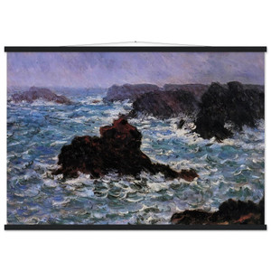 claude monet  BelleIle Rain Effect Museum-Quality Matte Paper Poster with Hanger