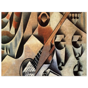 Juan Gris  GUITAR AND GLASSES BANJO AND GLASSES 1912 Wood Print