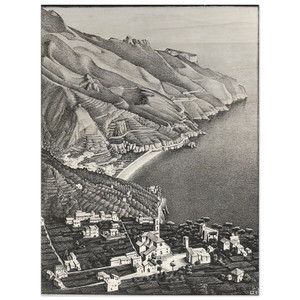 MC Escher  RAVELLO AND THE COAST OF AMALFI Wood Print
