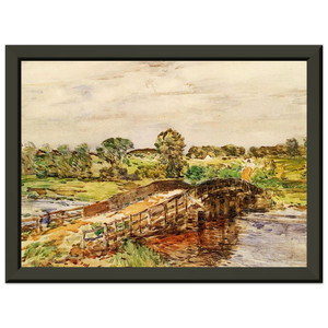 Childe Hassam  Bridge at Old Lyme 02 Premium Metal Framed Art Print / Poster