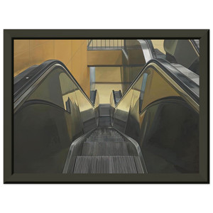 Richard Estes  ESCALATOR 1970 Premium Metal Framed Art Print / Poster