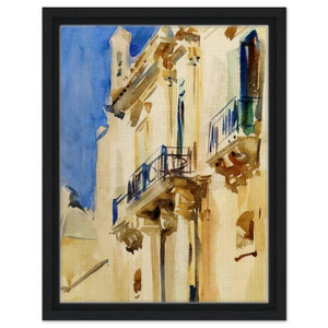John Singer Sargent  Facade of a Palazzo Girgente Sicily Framed Canvas