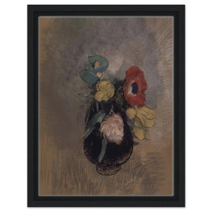 Odilon Redon  ANEMONES AND TULIPS Framed Canvas
