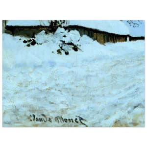 claude monet  Cart on the Snow Covered Road with SaintSimeon Farm Aluminum Print