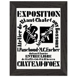 MC Escher Paschoud 1936 Exhibition Premium Wooden Framed Art Print / Poster
