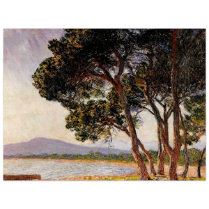 claude monet  Beach in JuanlesPins Wood Print
