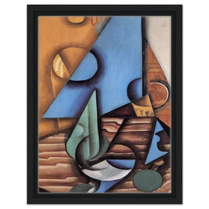 Juan Gris  BOTTLE AND GLASS ON A TABLE 1914 Framed Canvas