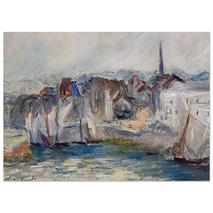 claude monet  Boats in the Port of Honfleur Fine Art Poster / Art Print