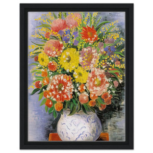 Moise Kisling  BOUQUET OF VARIOUS FLOWERS AND MIMOSA Framed Canvas