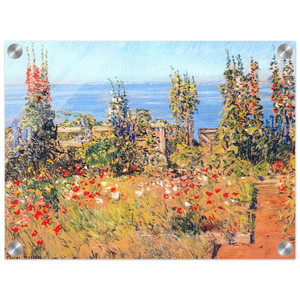 Childe Hassam  Hollyhocks Isles of Shoals Acrylic Print