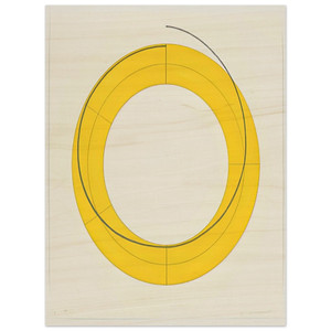 Robert Mangold  RING A YELLOW 2010 Wood Print