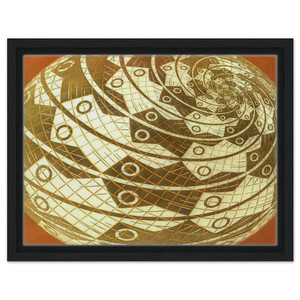 MC Escher  SPHERE SURFACE WITH FISHES COLOUR Framed Canvas