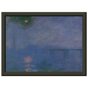 Monet Charing Cross Bridge Fog Themes Premium Metal Framed Art Print / Poster