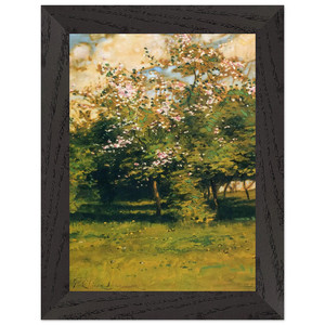 Childe Hassam  Blossoming Trees Premium Wooden Framed Art Print / Poster