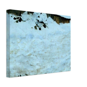 claude monet  Cart on the Snow Covered Road with SaintSimeon Farm Canvas