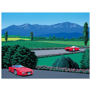 Hiroshi Nagai  Ferraris traversing the lands Aluminum Print