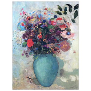 Odilon Redon  FLOWERS IN A TURQUOISE VASE Aluminum Print