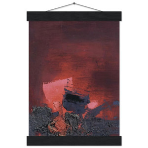 Luis Feito Untitled Abstraction Pink Black Matte Poster with Hanger