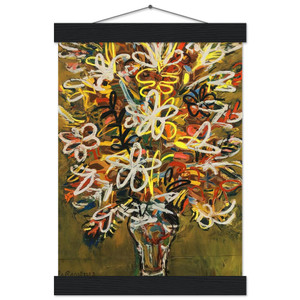 Rene Portocarrero FLOWER VASE 1963 Matte Paper Poster with Hanger