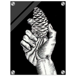 MC Escher  HAND WITH FIR CONE Acrylic Print