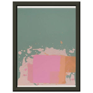 John Hoyland  Green Orange Pink  1971 Premium Metal Framed Art Print / Poster