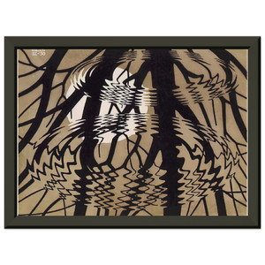 MC Escher  RIPPLED SURFACE COLOUR Premium Metal Framed Art Print / Poster
