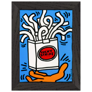 Keith Haring  LUCKY STRIKE 1987 N2 Premium Wooden Framed Art Print / Poster