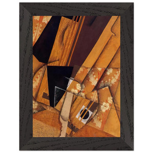 Juan Gris  GUITAR AND GLASS 1914 Premium Wooden Framed Art Print / Poster