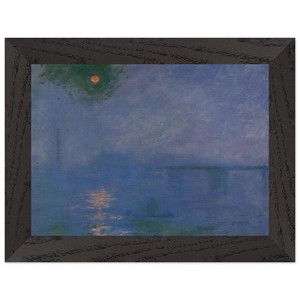 Monet Charing Cross Bridge Fog Premium Wooden Framed Art Print Poster