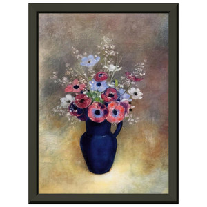 Odilon Redon  ANEMONES IN A JUG Premium Metal Framed Art Print / Poster