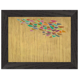 Robert Goodnough  Colors on Tan  1975 Premium Wooden Framed Art Print / Poster