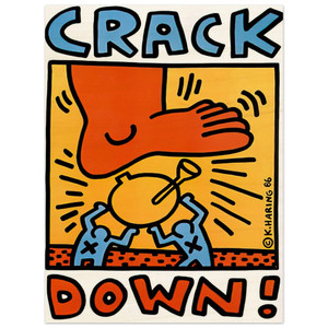 Keith Haring  CRACK DOWN 1986 N2 Wood Print