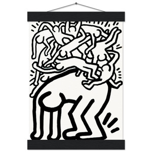Keith Haring FIGHT AIDS WORLDWIDE 1990 N2 Matte Paper Poster with Hanger