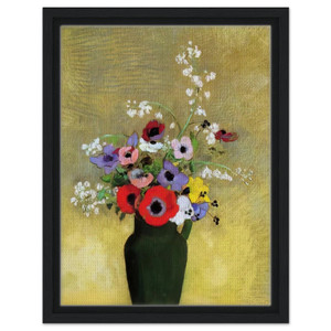 Odilon Redon  FLOWERS IN A GREEN PITCHER Framed Canvas