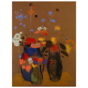 Odilon Redon  THREE VASES OF FLOWERS Wood Print