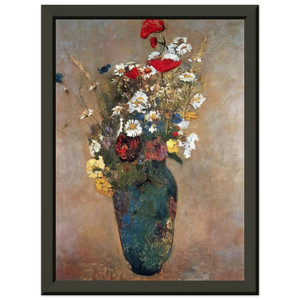 Odilon Redon  Vase with flowers N3 Premium Metal Framed Art Print / Poster