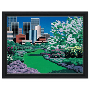 Hiroshi Nagai  City Garden Framed Canvas
