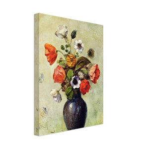 Odilon Redon  ANEMONES AND POPPIES IN A VASE Canvas
