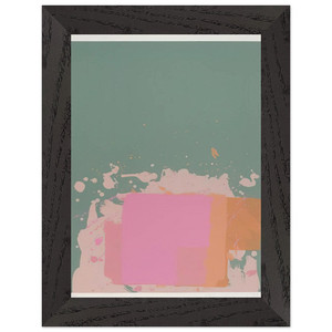 John Hoyland  Green Orange Pink  1971 Premium Wooden Framed Art Print / Poster