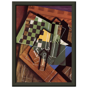 Juan Gris  THE CHECKERBOARD 1915 Premium Metal Framed Art Print / Poster