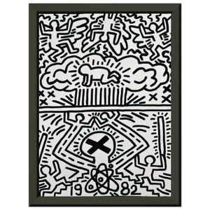 Keith Haring  ANTI NUCLEAR RALLY 1982 N2 Premium Metal Framed Art Print / Poster