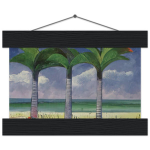 Aldemir Martins Praia com Tres Coqueiros Museum Matte Paper Poster with Hanger