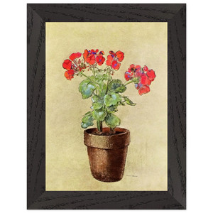 Odilon Redon  GERANIUMS 1902 Premium Wooden Framed Art Print / Poster